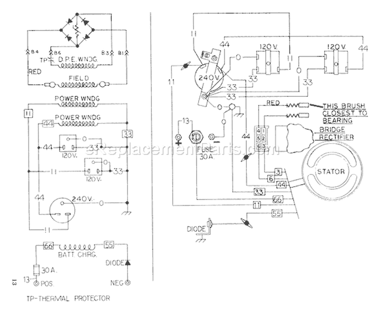 Page F Diagram and Parts List for 8762-2  Briggs and Stratton Generator